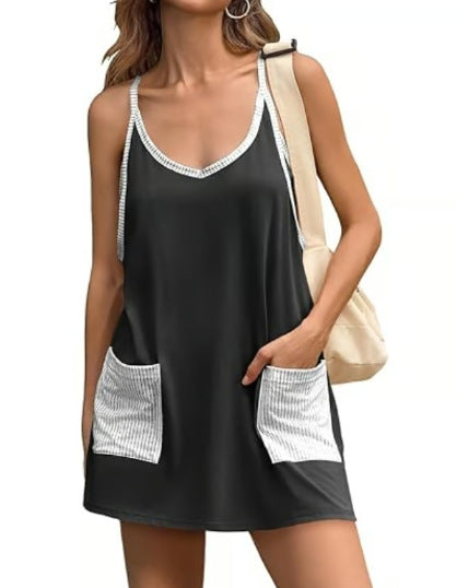 Women's Printed Sling Top One-piece Shorts Jumpsuit Casual Suit